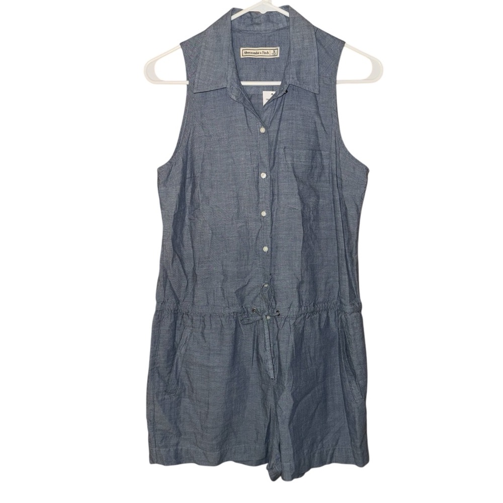 Abercrombie & Fitch Chambray Denim Cotton One Piece Romper Sz Small new nwt - Picture 1 of 13